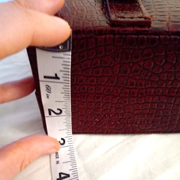 SURO CLASSICS - Vintage Real Genuine Deep Red Eurobond Leather Mini Jewelry Box - Picture 8 of 10